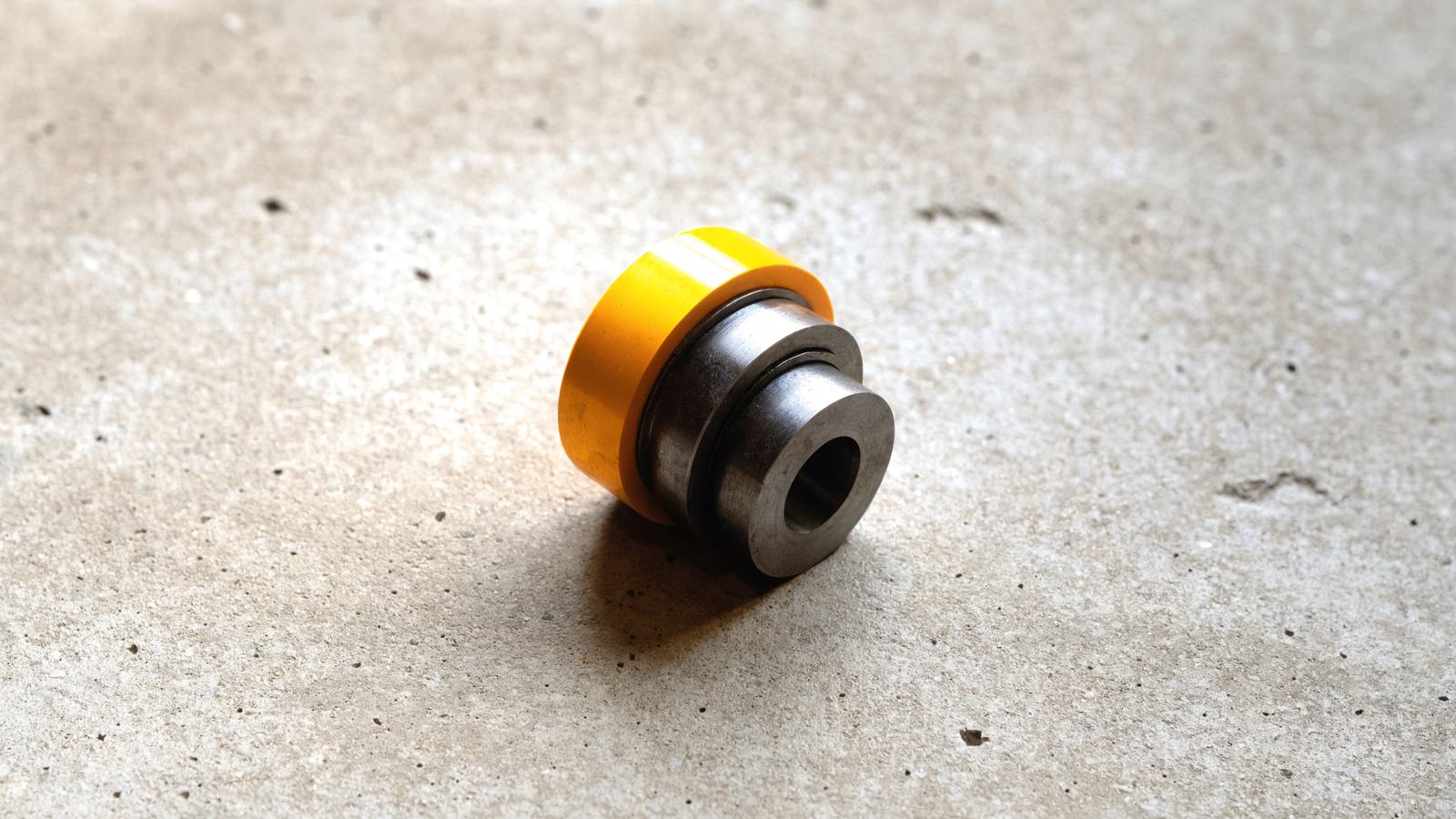A cast spiral antenna element on poured concrete